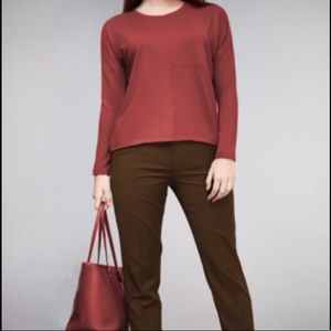 Designer Shin Choi dark brown skinny stretch pants